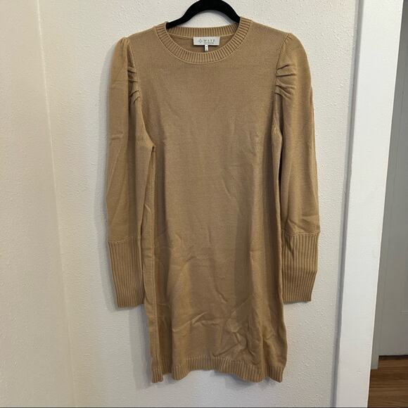 New WAYF Camel Tan Sweater Dress Sz M - Picture 1 of 5